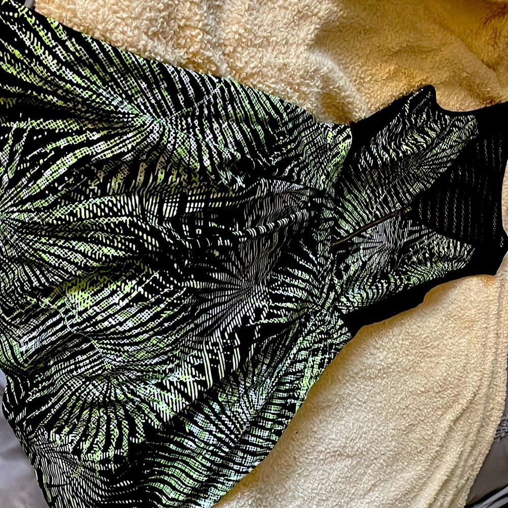 Green and Black cocktail dress